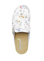 ELENA EDEN, klassische Damen-Clogs, Weite H, mit herausnehmbarem Fußbett WEISS-BUNT