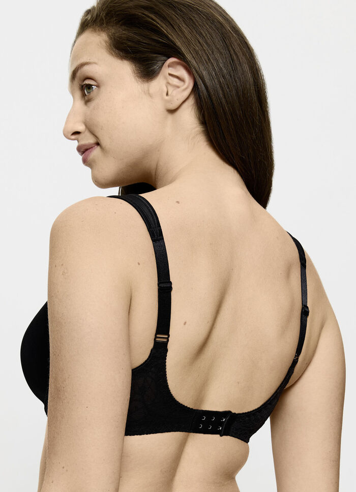 Triumph-Comfort Minimizer-Bügel-BH mit elastischer Tüllstickereispitze SCHWARZ