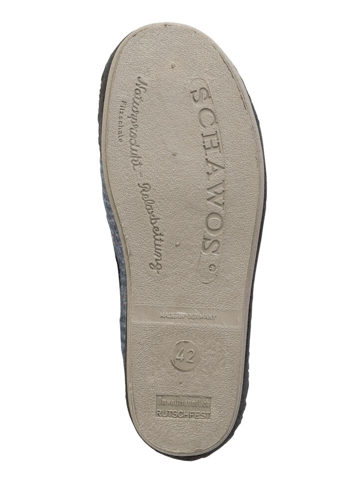 Textil-Hausschuh mit anatomisch geformtem Fu&szlig;bett BLAUGRAU-MULTICOLOR