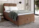 Boxspringbett mit Bettkasten und Topper BRAUN