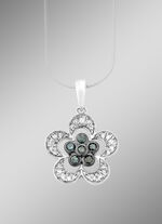 Anh&auml;nger im Blumen-Design mit Brillanten und Diamanten 