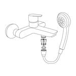 Wasserspar-Duschkopf und Wassersparer 