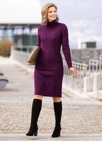 Strick-Kombination in flauschiger Kuschelqualität BROMBEERE MELIERT