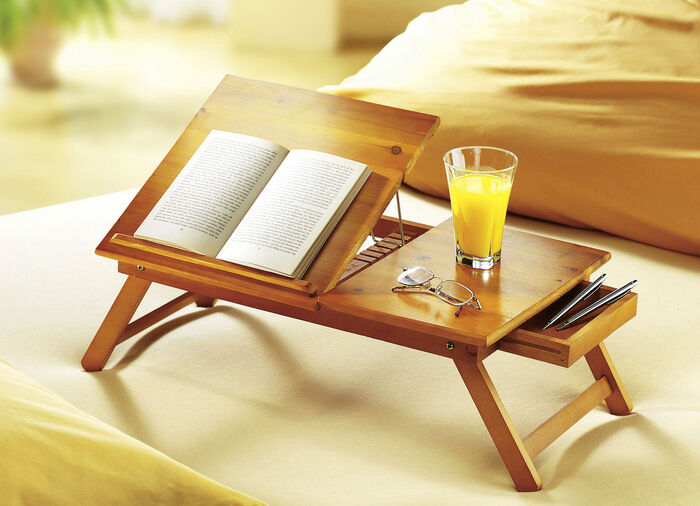 Bett-Serviertablett aus Zedernholz 