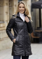 Lederkurzmantel von &bdquo;Caminari&ldquo; SCHWARZ