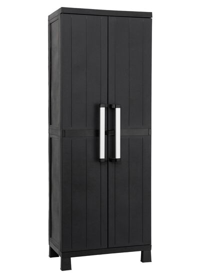 Ger&auml;teschrank Garage mit Holzlamellen-Effekt 