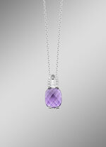 Zauberhafte Eleganz: Anhänger mit echt Amethyst und Ankerkette 