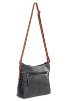 Laurina, Tasche, Damen, mit verstellbarem Umh&auml;ngeriemen SCHWARZ-COGNAC