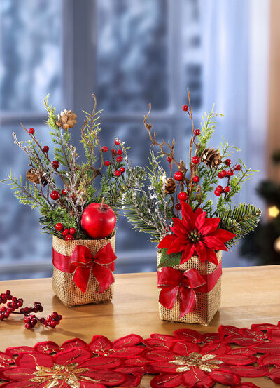 Gesteck im Jutesack, 2er-Set 