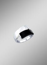 Damenring mit echt Onyx und echt Perlmutt 