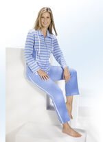 Hausanzug in schickem Streifen-Dessin 