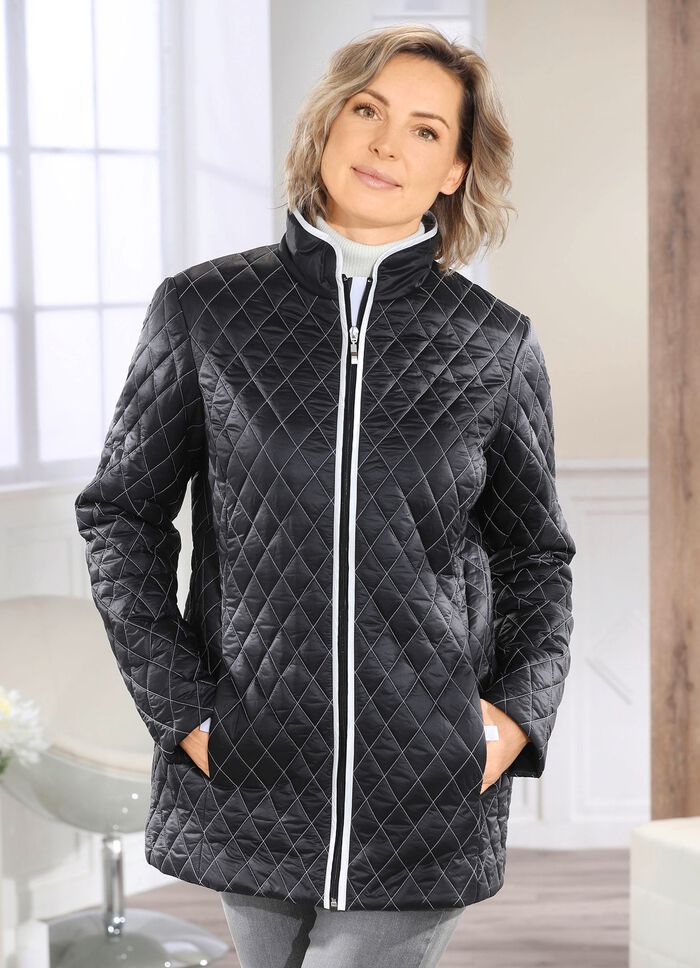 Jacke mit Rautenstepp SCHWARZ
