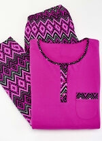 Zweierpack Schlafanzüge mit Brusttasche und Knopfleiste 1X PINK,1X BLAU