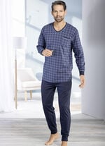 Schlafanzug mit V-Ausschnitt und Bündchenabschlüssen 