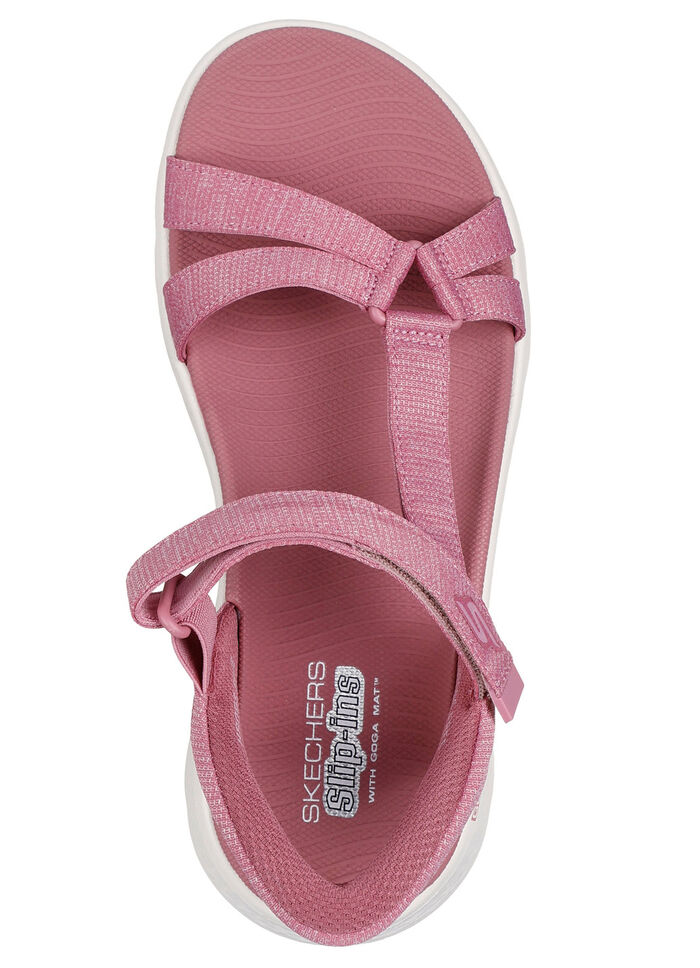 SKECHERS, sportliche Damen-Sandalen, mit geformter Slip-Ins Fersenplatte MAUVE