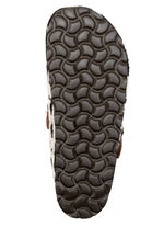 ELENA EDEN, trendige Damen-Clogs, Weite H, mit brauner Spange SCHWARZ-WEISS