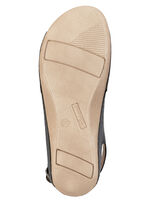 Sandale aus Rind-Nappaleder mit verstellbarem Fersenriemchen SCHWARZ-SILBER