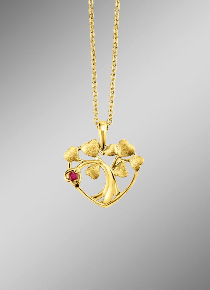 Anh&auml;nger Baum in Herz mit Ankerkette 