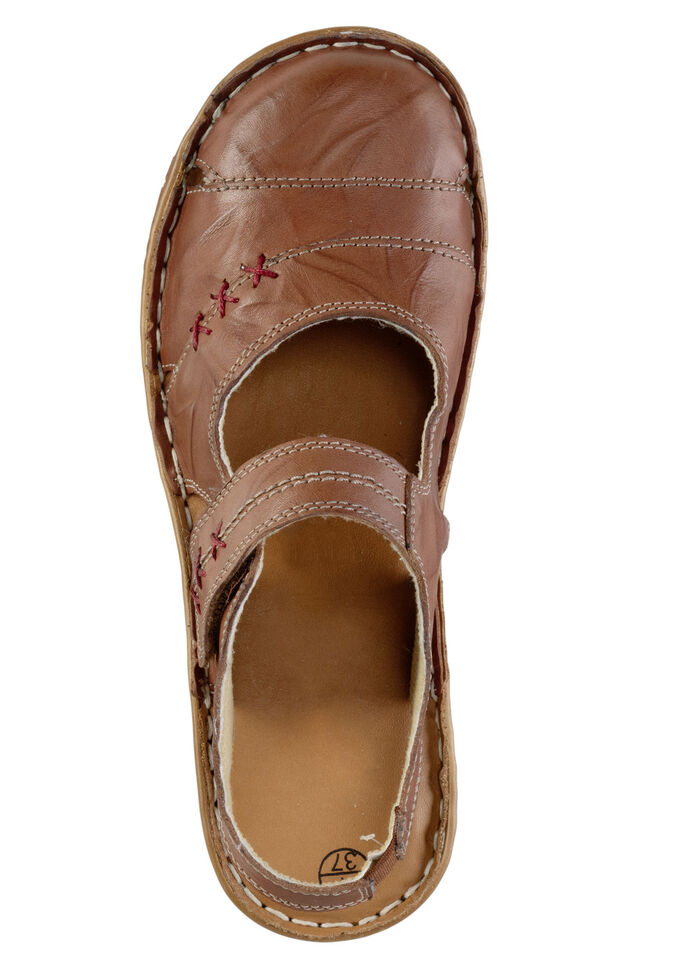 ELENA EDEN Slipper aus Nappaleder mit Knitter-Struktur COGNAC