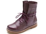 Andrea Conti Schn&uuml;r-Stiefelette aus weichem Nappaleder BORDEAUX
