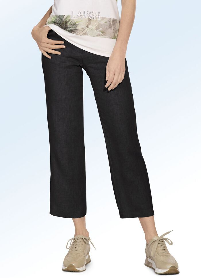 Hochwertige Leinen-Hose SCHWARZ