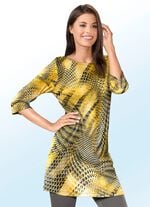 Feinstrick-Tunika mit Alloverdruck 