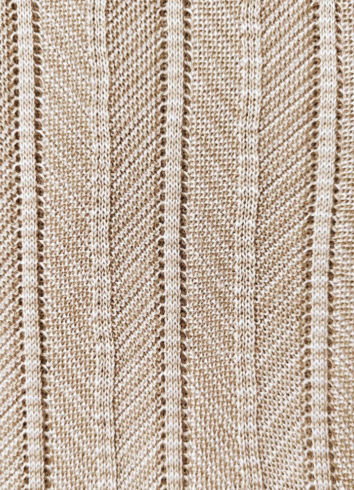 Pullover mit aufwendiger, zweifarbiger Struktur BEIGE-WEISS