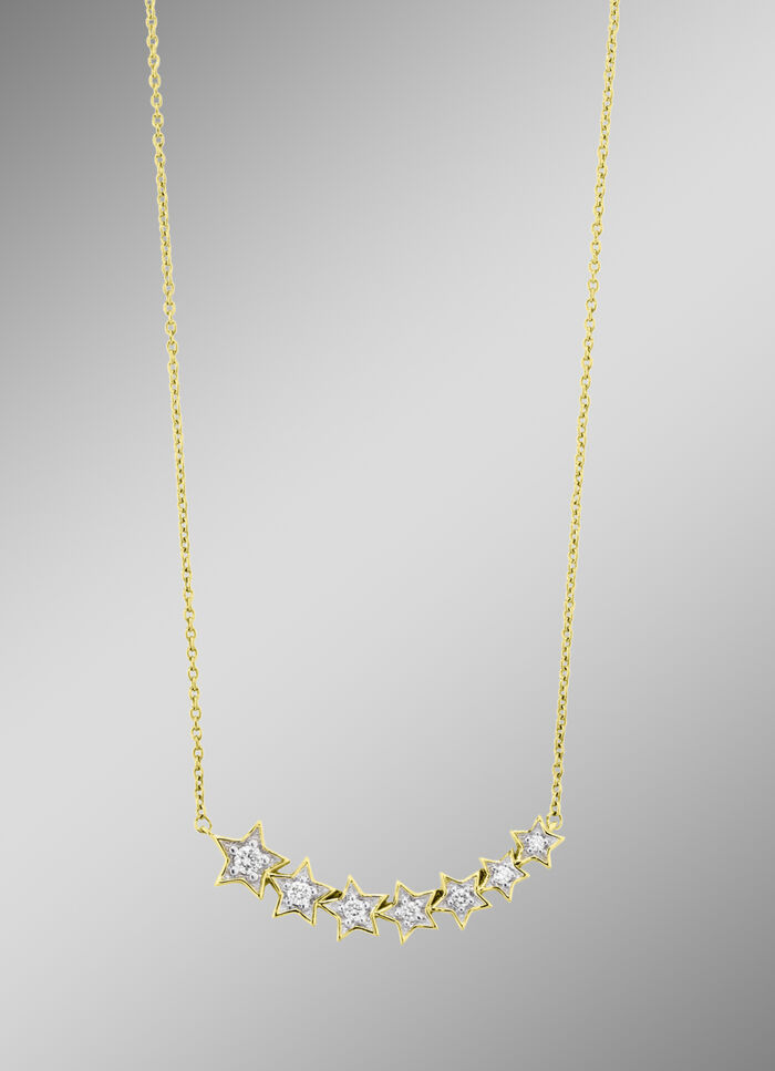 Sterne-Halskette mit Brillanten 