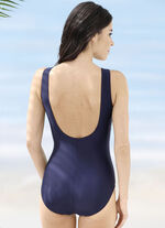 Badeanzug mit platziertem Druckdessin und Halbkorsage 