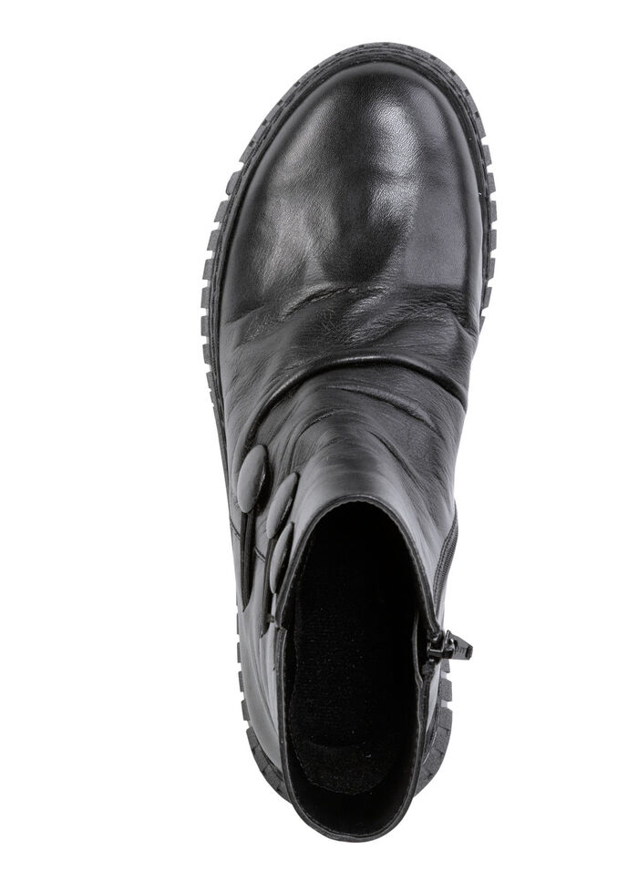 Gemini Stiefelette mit Raffung und dekorativen Knöpfen SCHWARZ