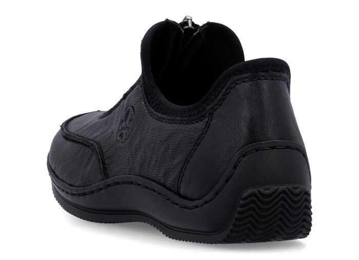 Rieker, klassische Damen-Slipper, mit Reißverschluss SCHWARZ