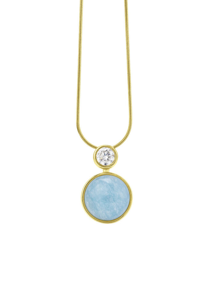 Elegante Raffinesse: Anhänger mit echtem, blauem Chalcedon 