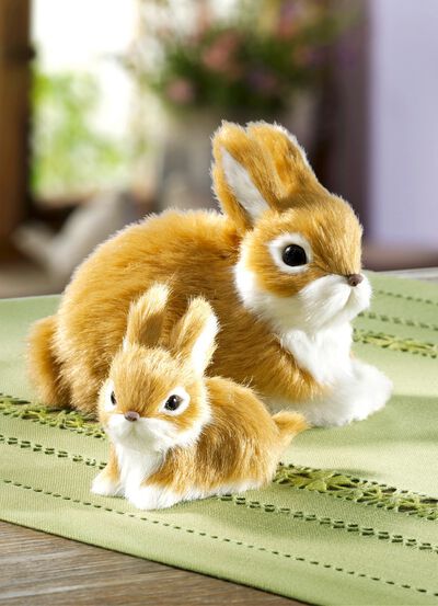 Hasen, 2er-Set, mit weichem Kunstfell 