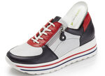Waldläufer, bequeme Damen-Sneaker, Weite H, mit herausnehmbarem Fußbett BLAU-WEISS-ROT