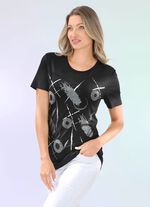 Shirt mit silberfarbenem Kontrast-Druck 