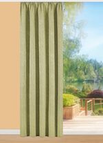 Herrliche &Uuml;bergardine mit aufgesticktem Dessin GR&Uuml;N