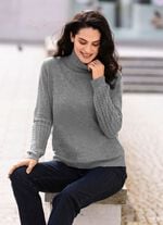 Pullover mit Kaschmir  GRAU MELIERT