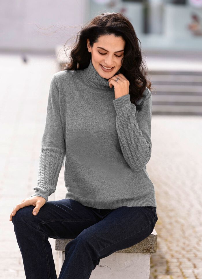 Pullover mit Kaschmir  GRAU MELIERT