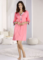 Zweierpack Nachthemden, kürzer geschnitten mit Knopfleiste  