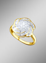 Damenring mit 19 Brillanten und 54 Baguette- Diamanten 