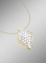 Stark ausgefasster Anhänger mit Brillanten 