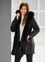 Longjacke mit Kroko-Dessin 