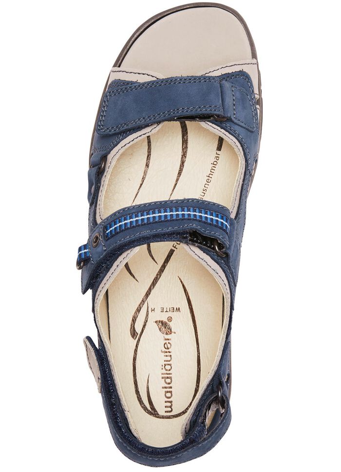 Waldl&auml;ufer, sportliche Damen-Sandalen, Weite H, mit herausnehmbarem Fu&szlig;bett JEANS-HELLGRAU