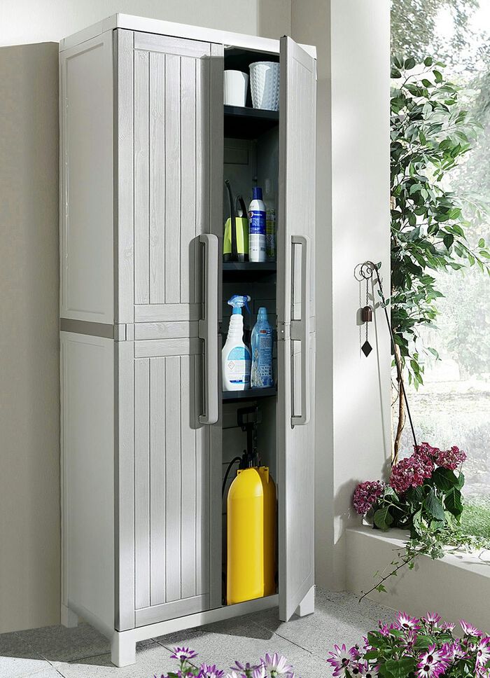 Aufbewahrungs-Schr&auml;nke aus Polypropylen GRAU