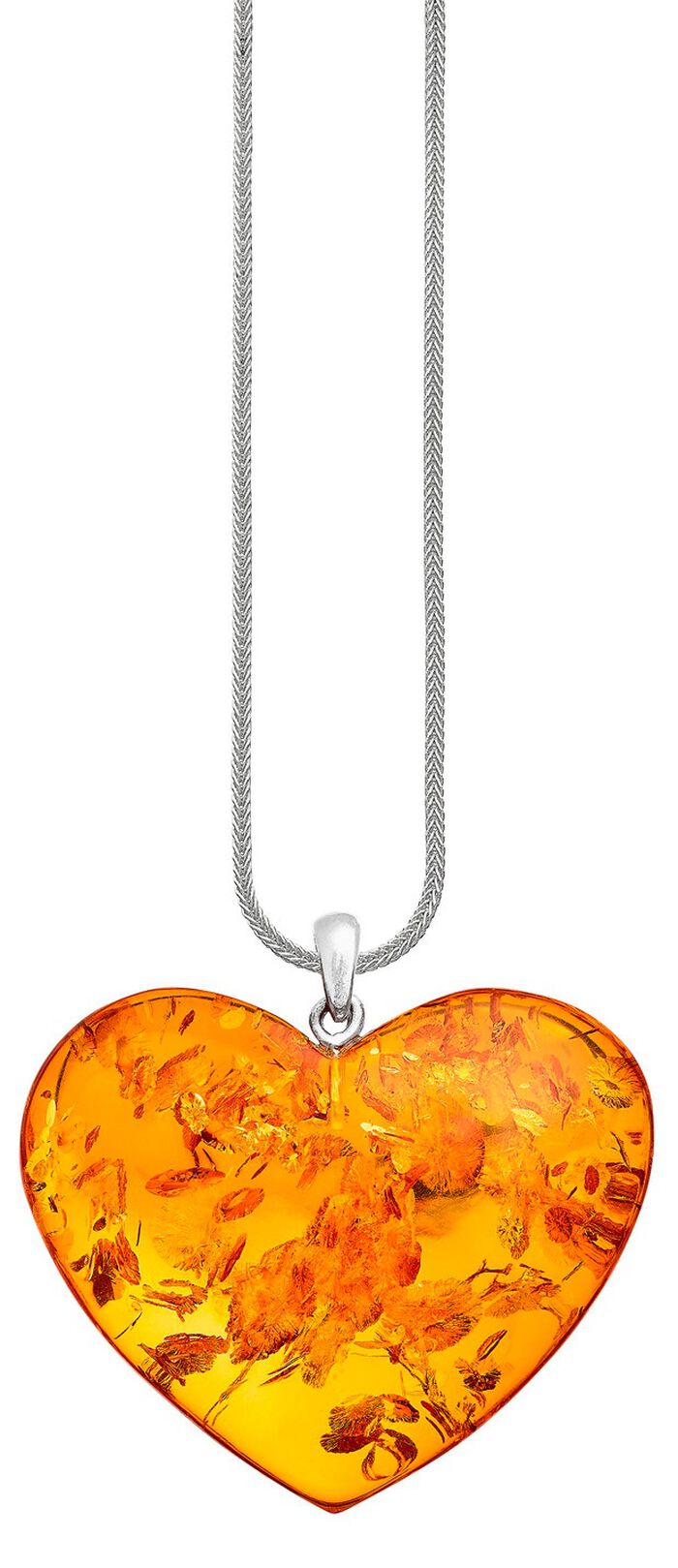 Gro&szlig;er Herz-Anh&auml;nger mit echt Bernstein 