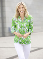 Shirt-Tunika mit floralem Dessin 