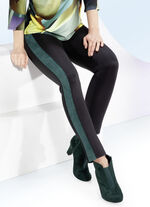 Leggings mit Verloursleder-Imitat-Eins&auml;tzen SCHWARZ-TANNE