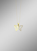 Filigraner Schmetterlings-Anhänger mit synth. Zirkonia 