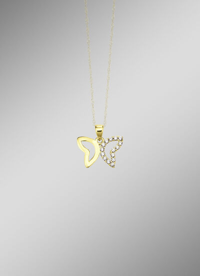 Filigraner Schmetterlings-Anhänger mit synth. Zirkonia 