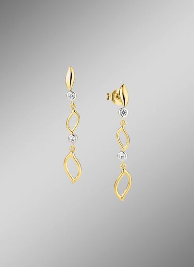 Zarte Eleganz in Bicolor: Ohrstecker mit synth. Zirkonia 